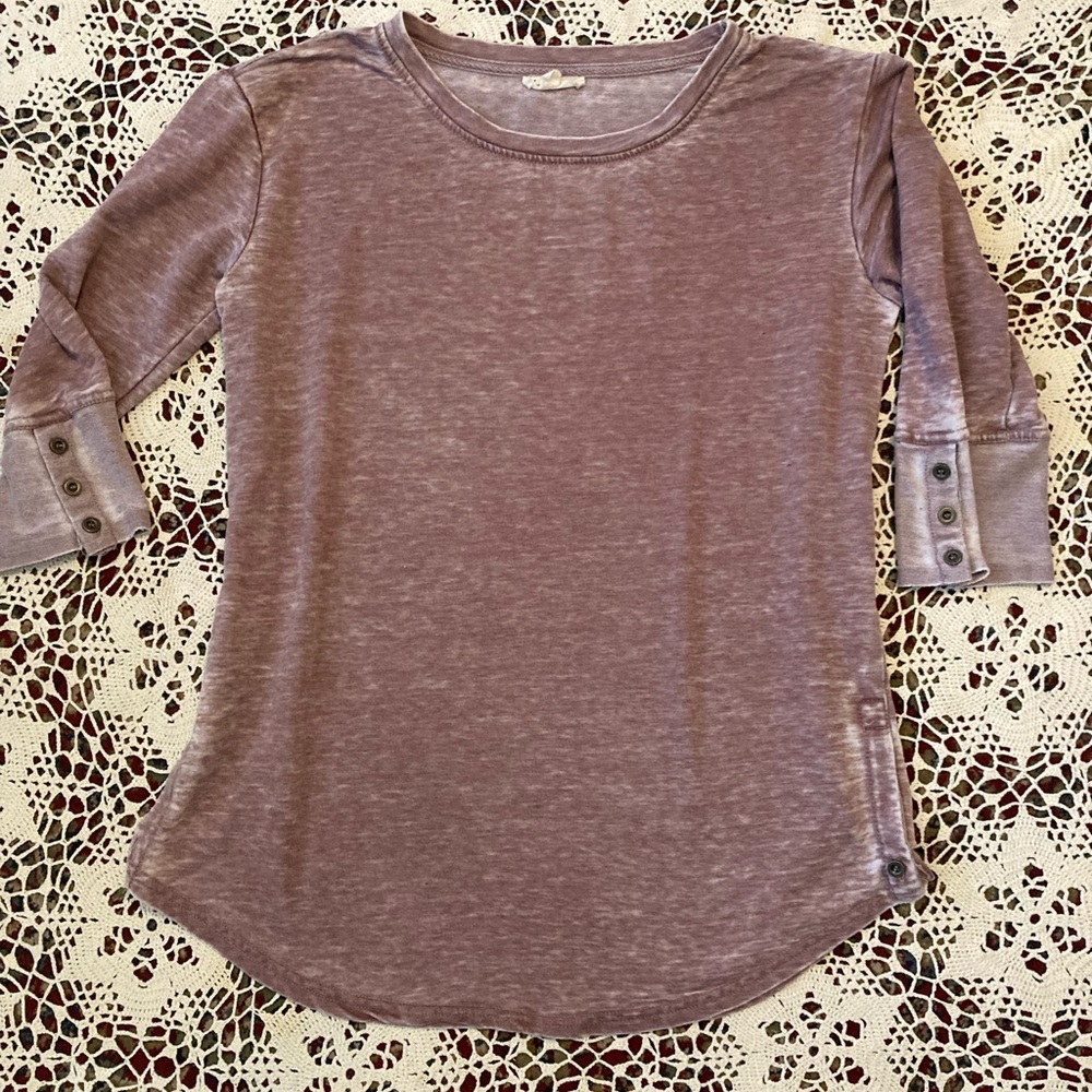 Jane and Delancey Mauve Muted Purple/Pink Long Sleeve Top